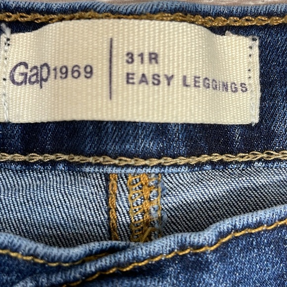 Gap 1969 Easy Leggings Denim Jeans Mid Rise Ankle Size 12 Regular / 31R - Picture 11 of 15